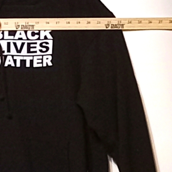 GemRock Fleece Skater Hoodie BLM PullOver M XL Streetwear Black White Grunge - Picture 6 of 10